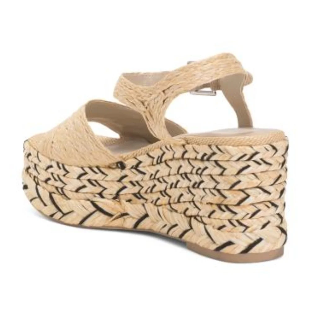 💛▪️Dolce Vita▪️ Light Natural Tiago Ankle Strap Espadrille  Wedge Sandal 10